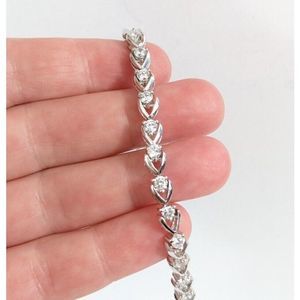 Silver toned CZ Tennis Bracelet - faux stones sparkle bling